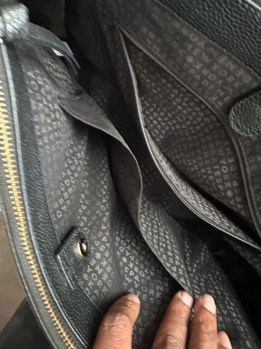 Kate Spade Black Pebbled Leather Satchel Shoulder Bag Top Handle Crossbody Tote - Picture 13 of 16